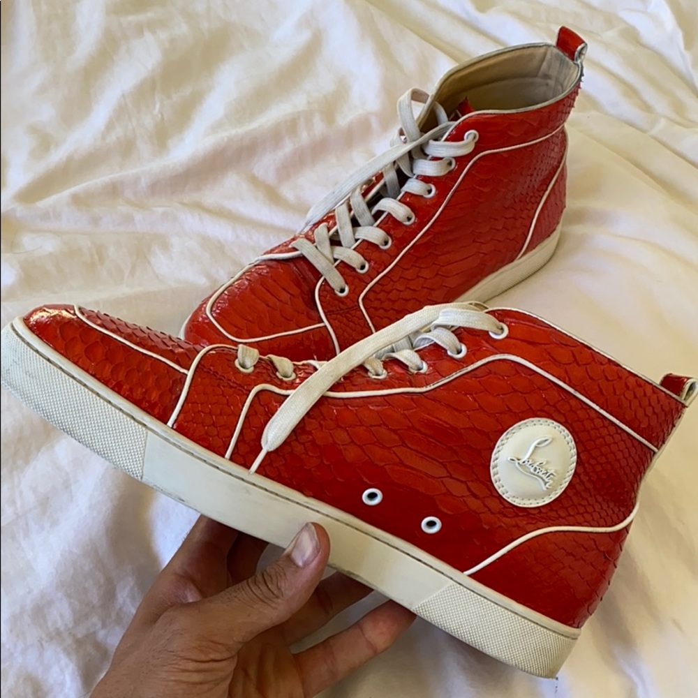 Christian Louboutin Red High Top Sneaker